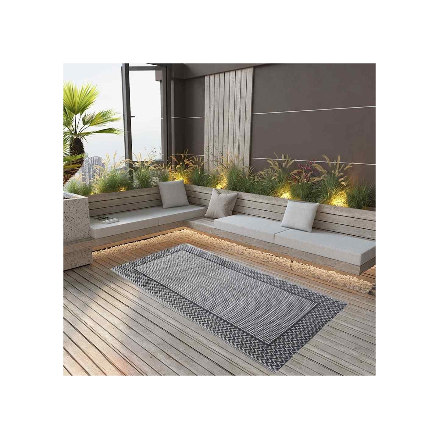 Tapis d'extérieur ARAKIL Gris 120x180 cm PP