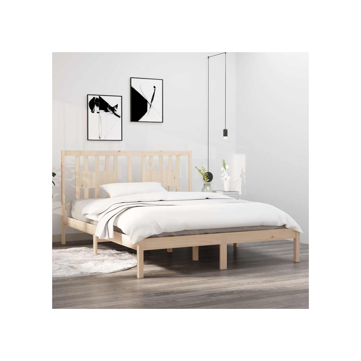 Cadre de lit Bois de pin massif 160x200 cm