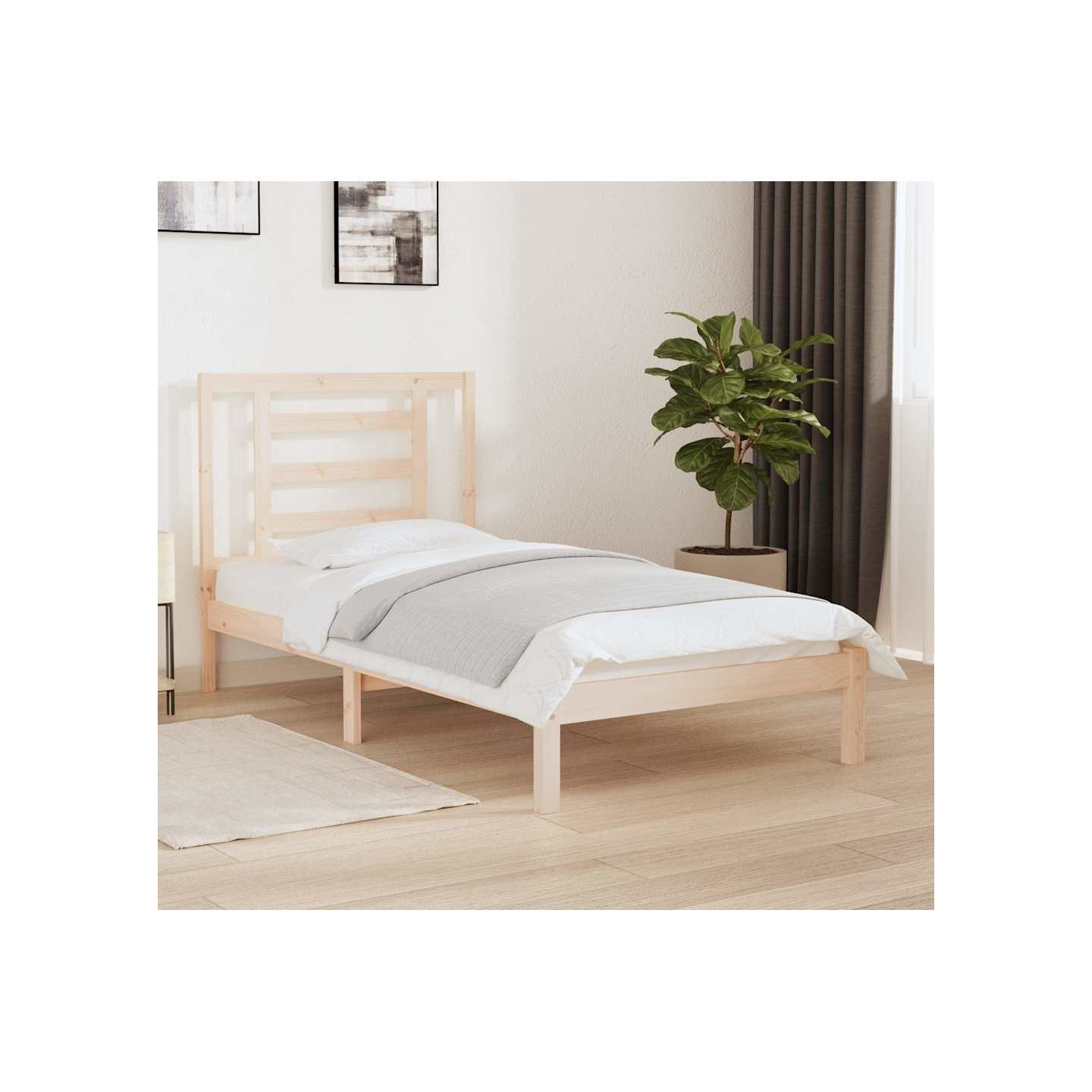 Cadre de lit sans matelas 90x190 cm bois de pin massif