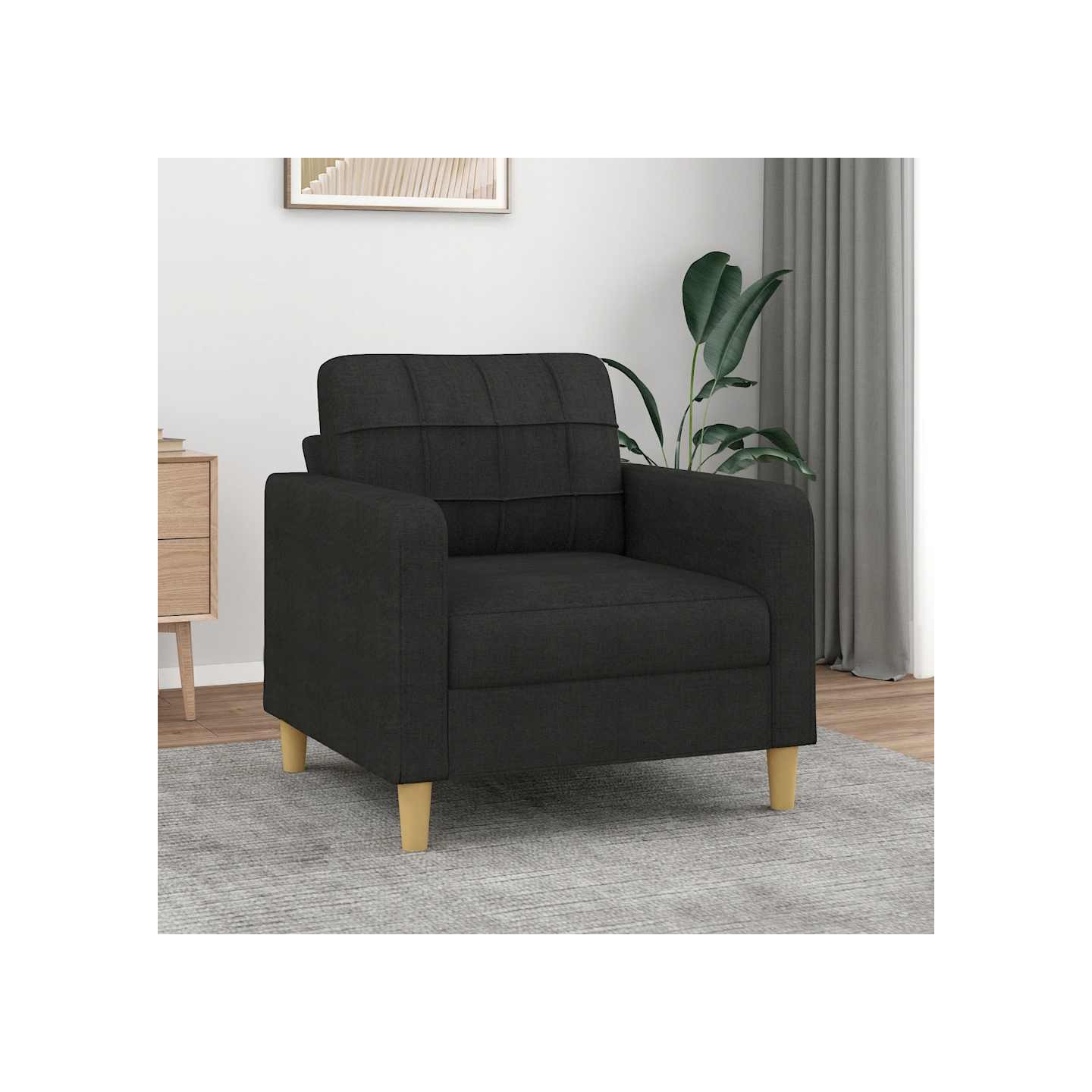 Fauteuil Noir 60 cm Tissu
