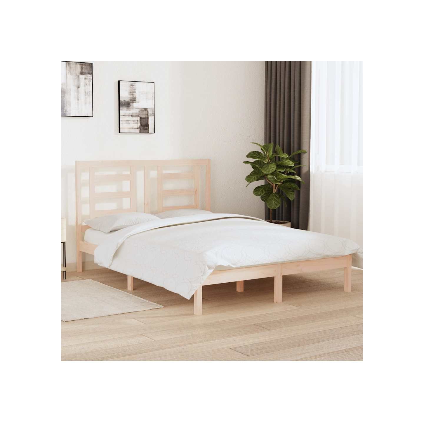 Cadre de lit sans matelas 160x200 cm bois massif de pin