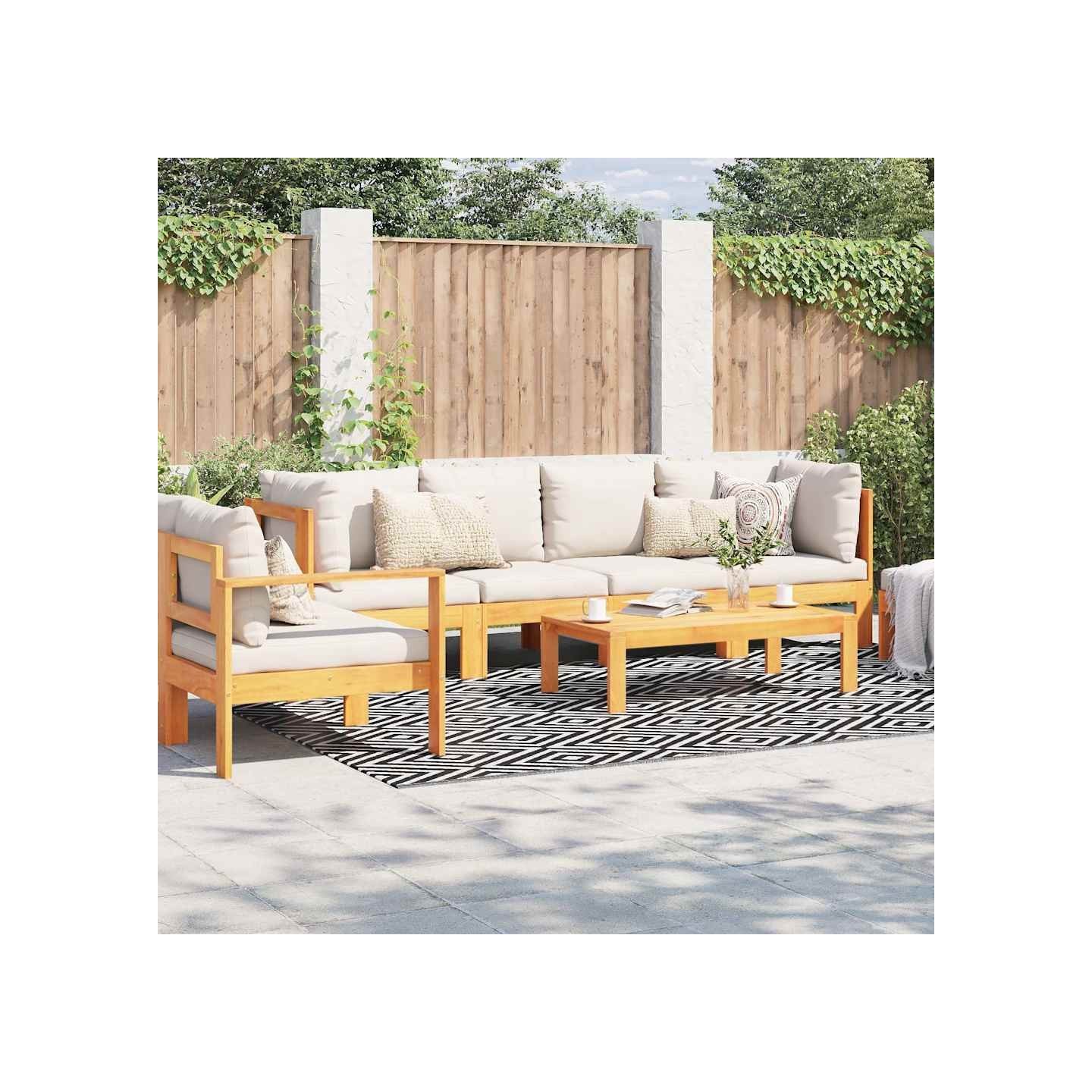 Tapis d'extérieur ARAKIL Blanc et noir 190x290 cm PP