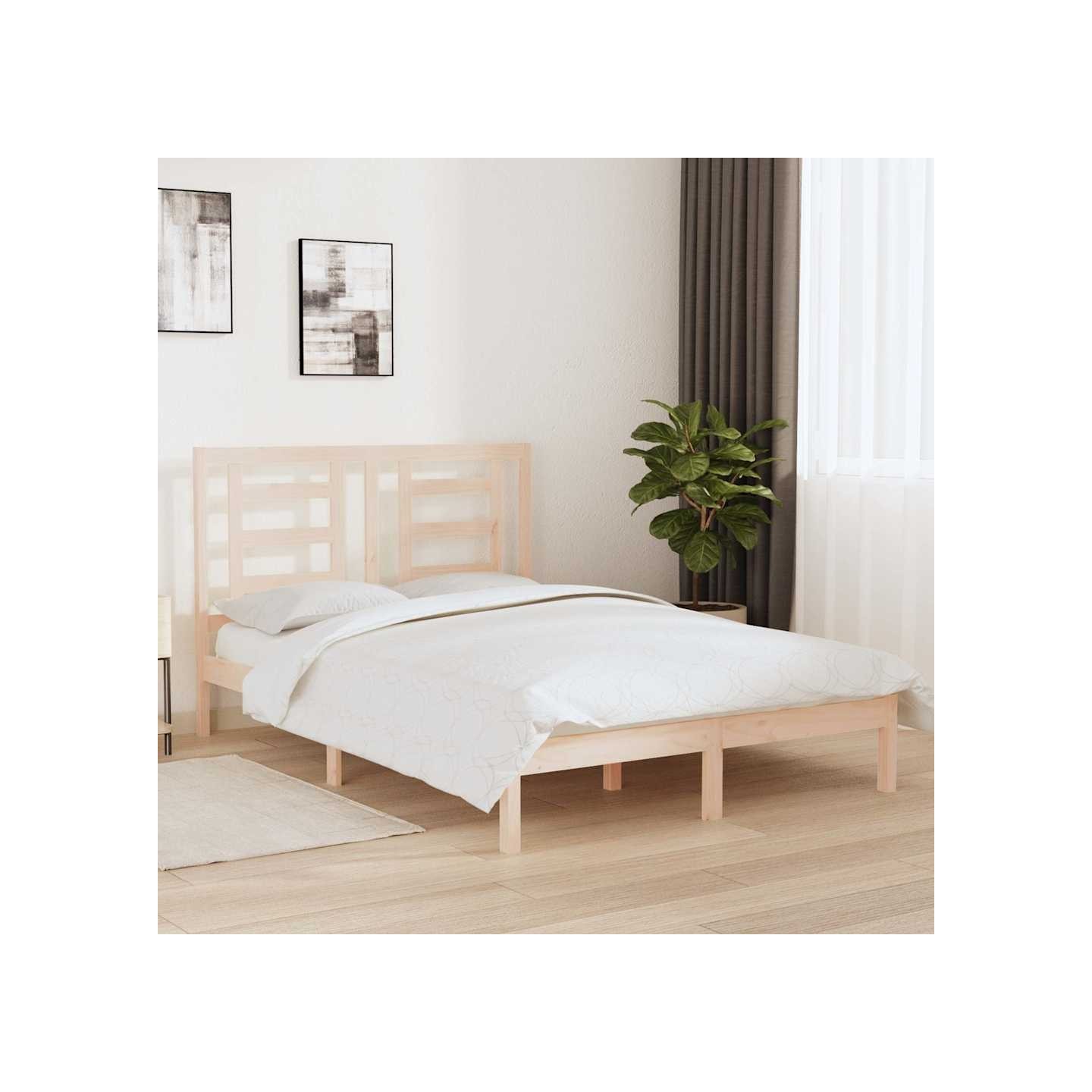 Cadre de lit sans matelas 140x200 cm bois massif de pin