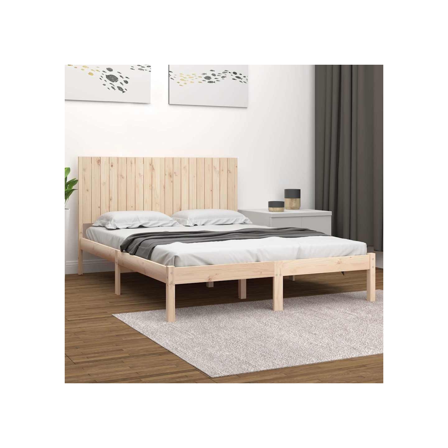 Cadre de lit sans matelas 180x200 cm bois massif
