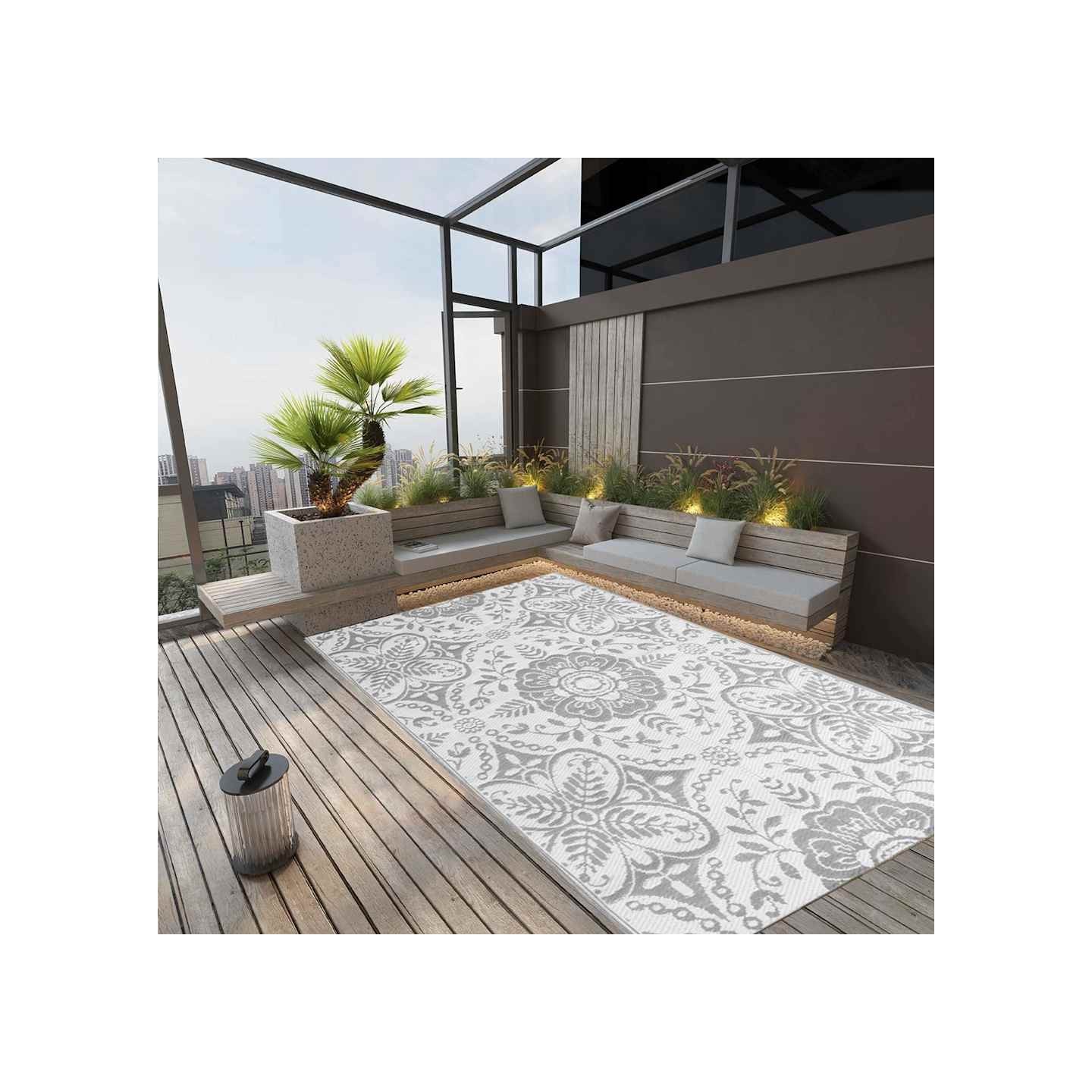 Tapis d'extérieur ARAKIL Gris clair 190x290 cm PP