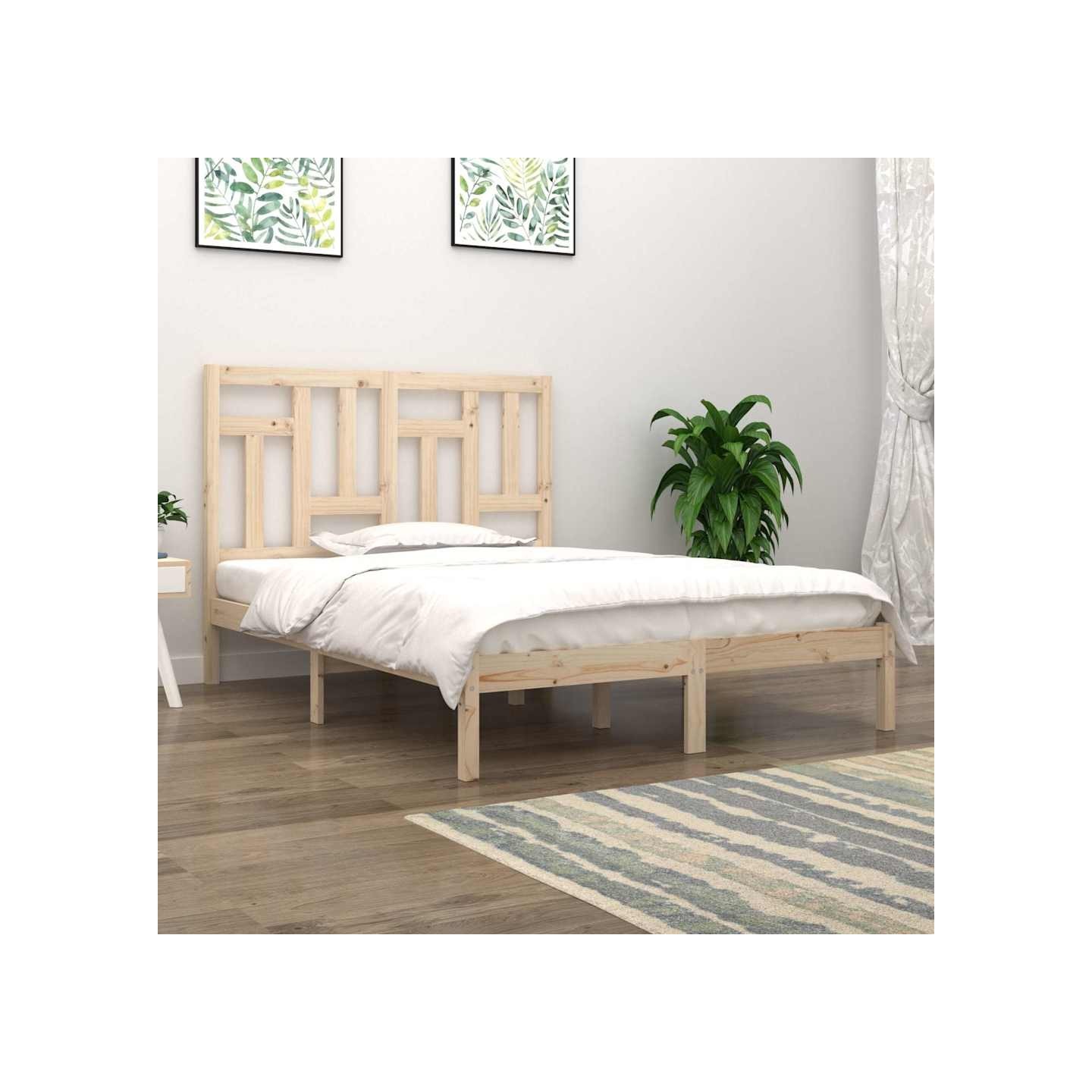 Cadre de lit sans matelas 160x200 cm bois massif de pin