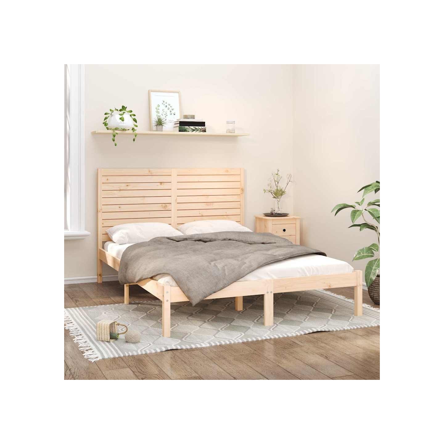 Cadre de lit sans matelas 120x200 cm bois massif