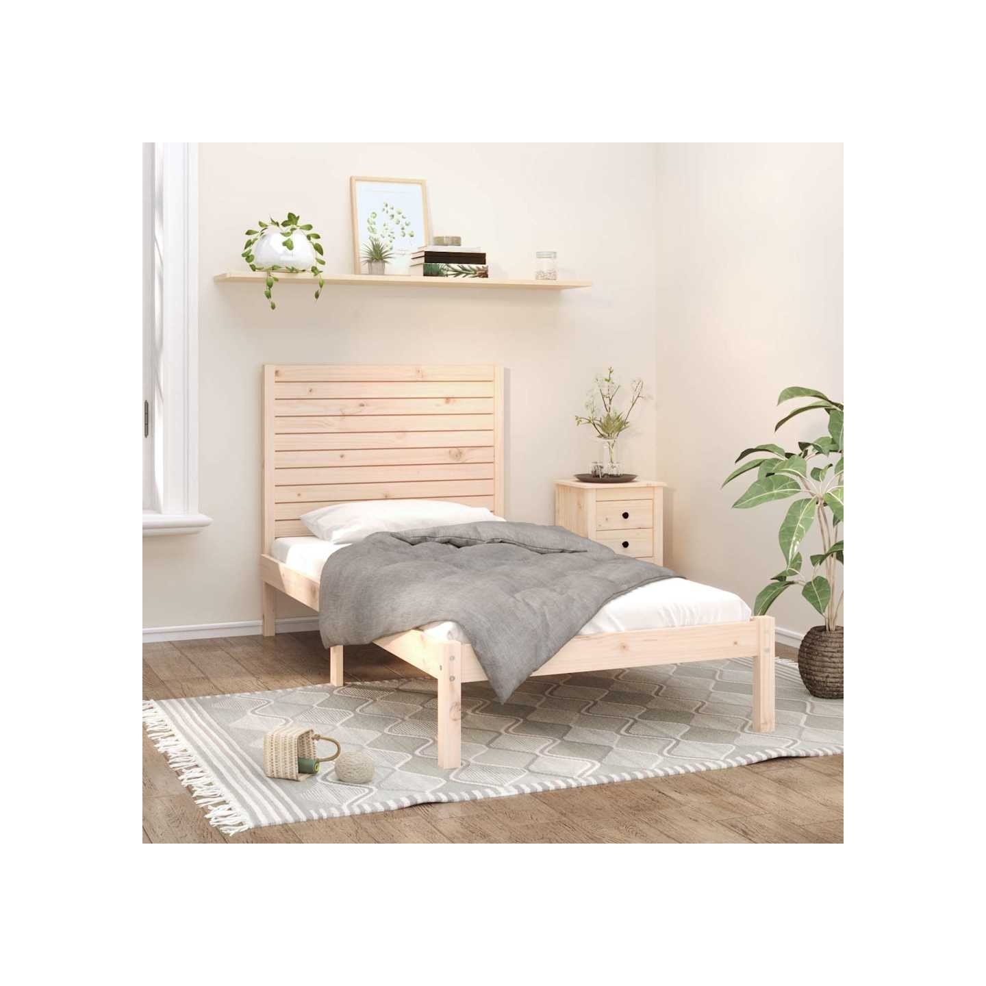 Cadre de lit sans matelas 90x200 cm bois massif