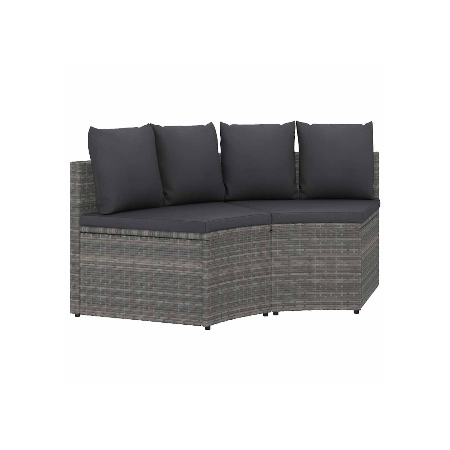 Salon de jardin 2 pcs avec coussins Résine tressée Gris