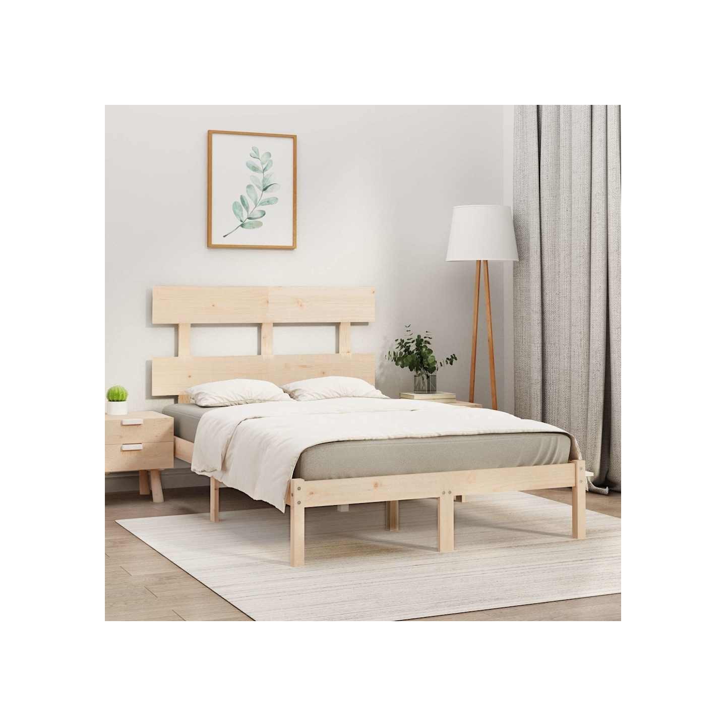Cadre de lit sans matelas 120x200 cm bois massif