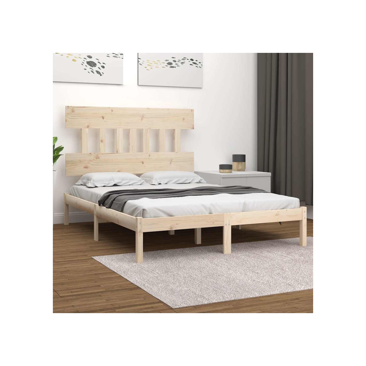 Cadre de lit sans matelas 120x200 cm bois massif