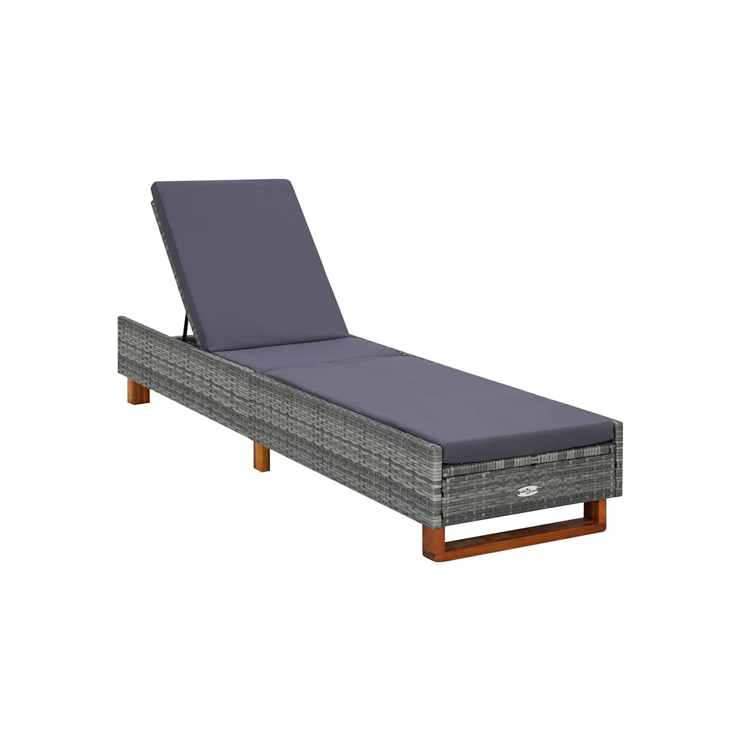 Transat avec coussin Résine tressée Gris