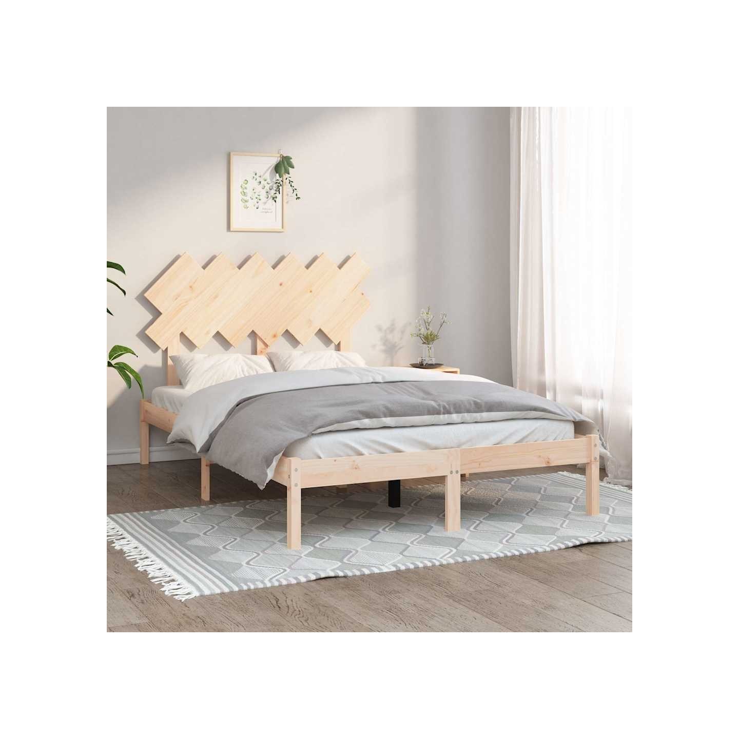 Cadre de lit sans matelas 120x190 cm bois massif