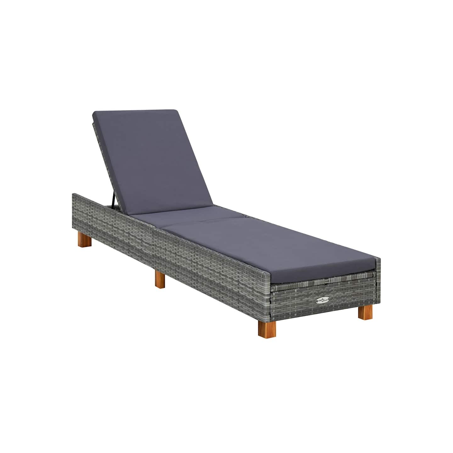 Transat avec coussin Résine tressée Gris