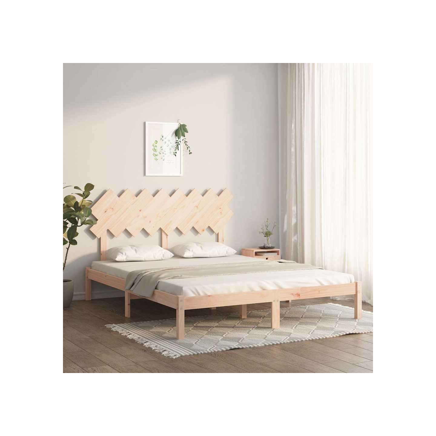 Cadre de lit sans matelas 160x200 cm bois massif