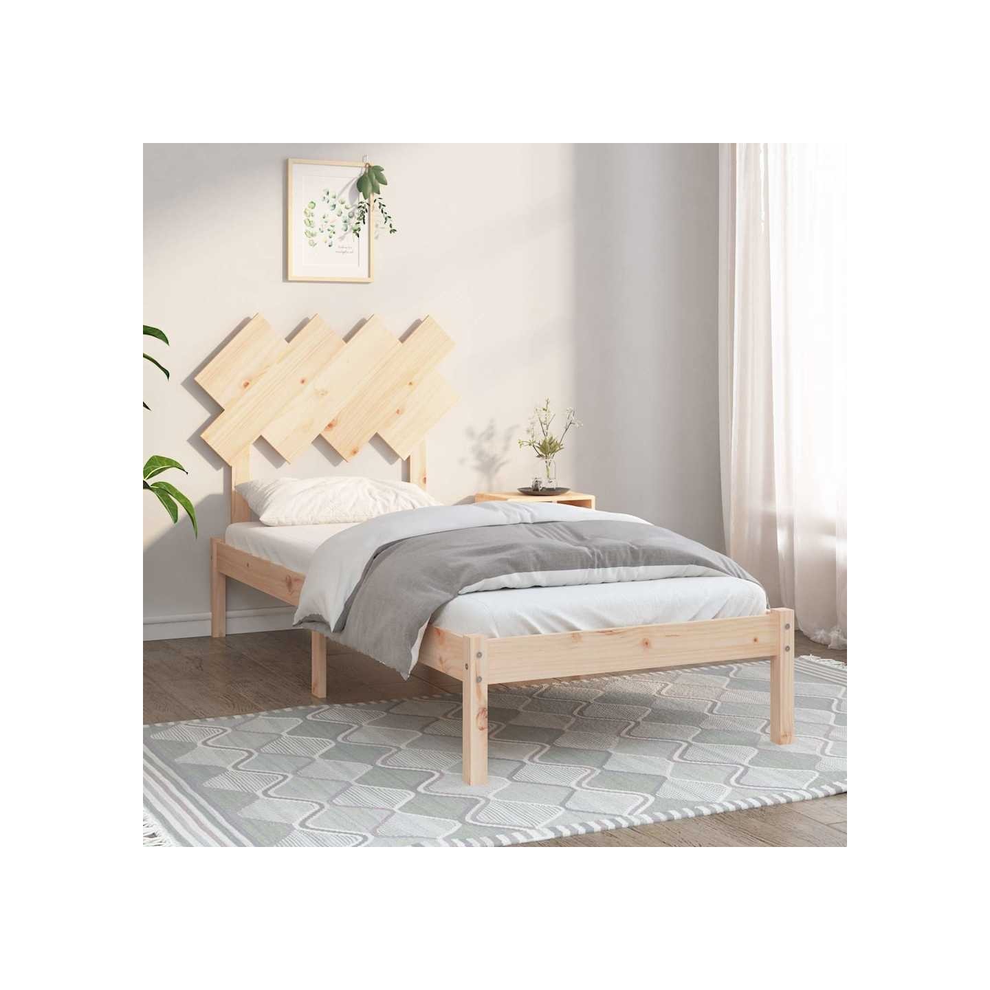 Cadre de lit sans matelas 90x190 cm bois massif