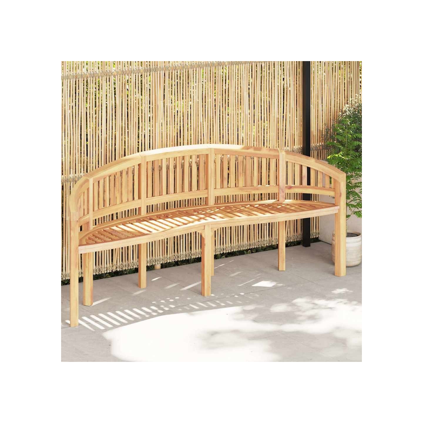 Banc de jardin en forme de banane 200 cm bois de teck solide