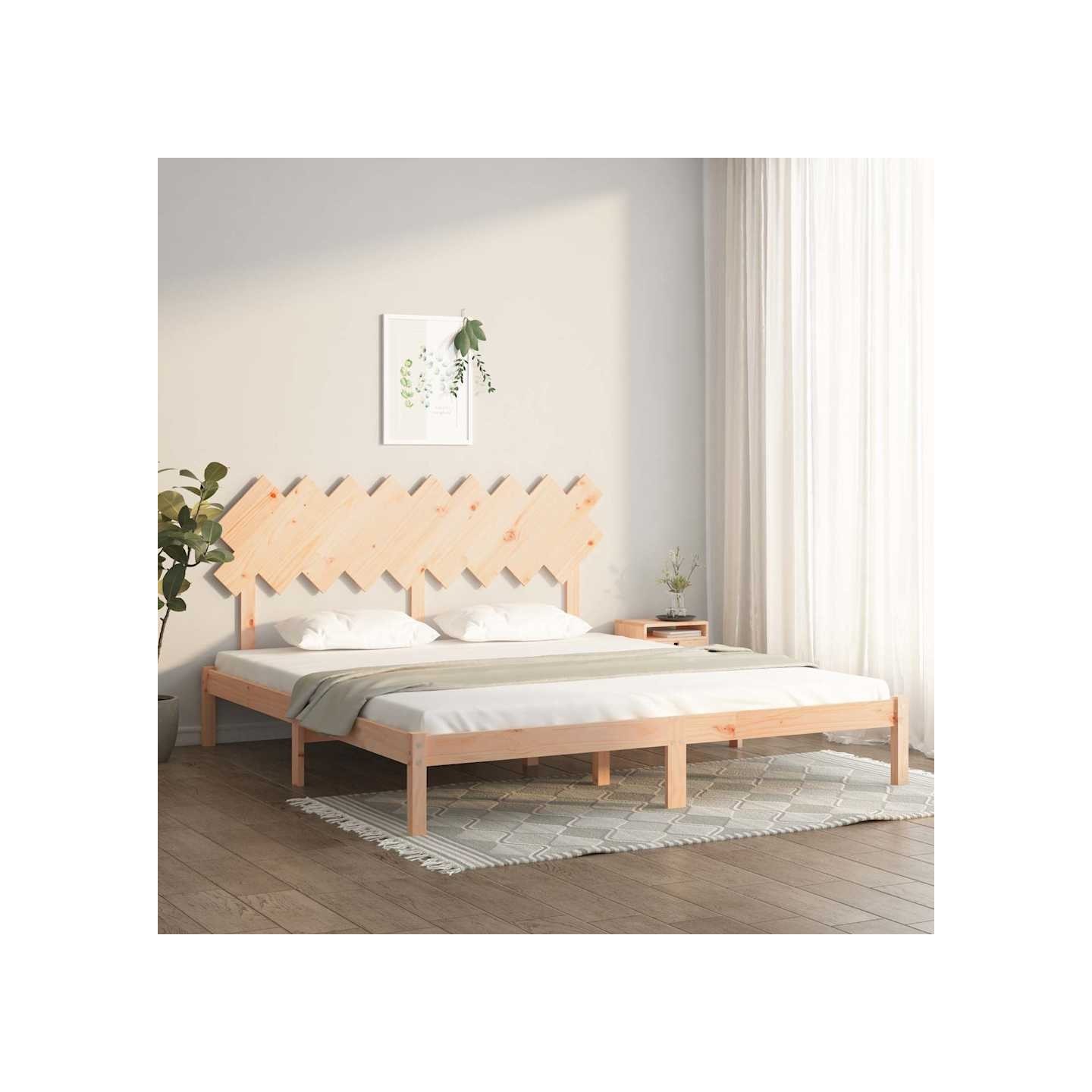 Cadre de lit sans matelas 180x200 cm bois massif