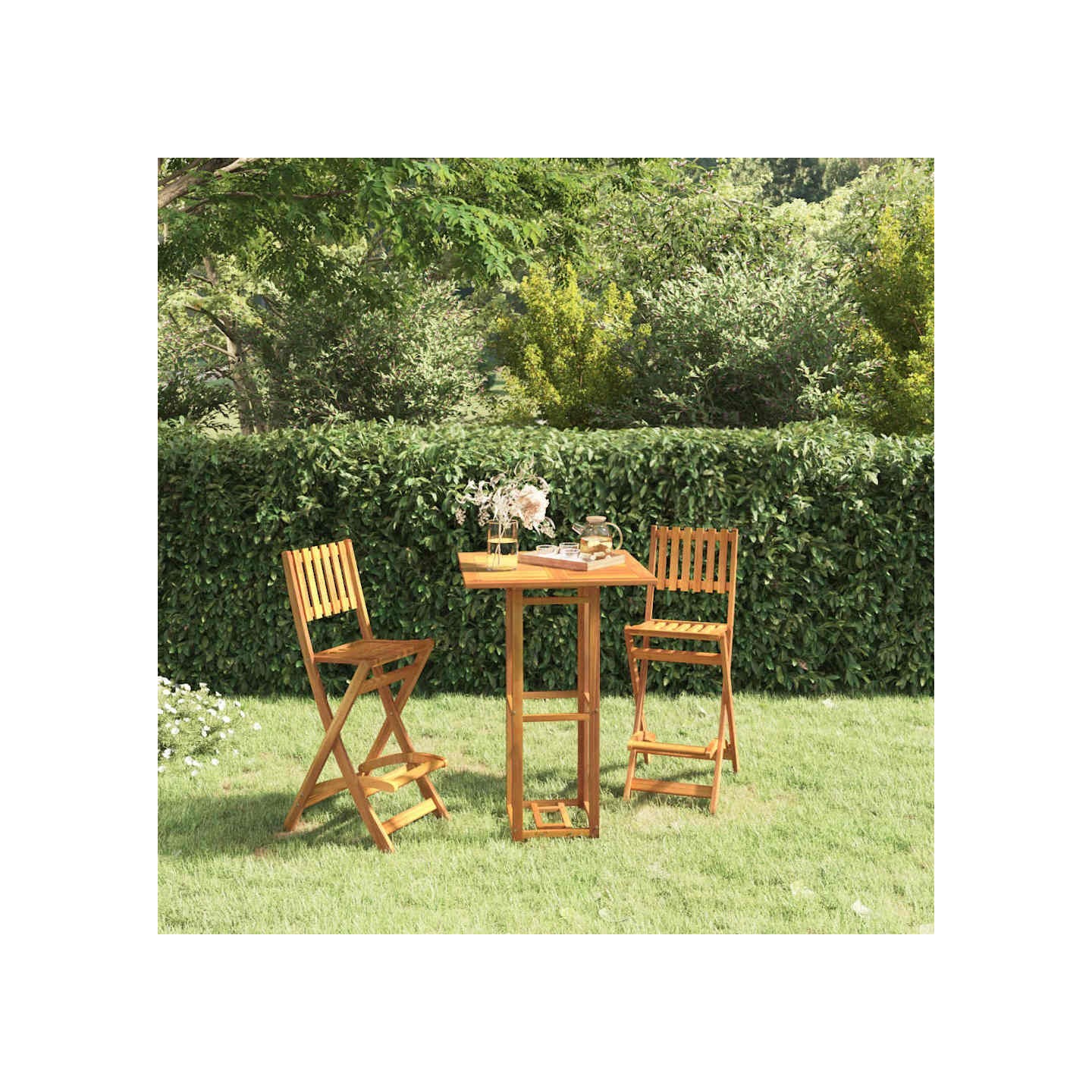 Ensemble de bar d'extérieur 3 pcs Bois d'acacia massif