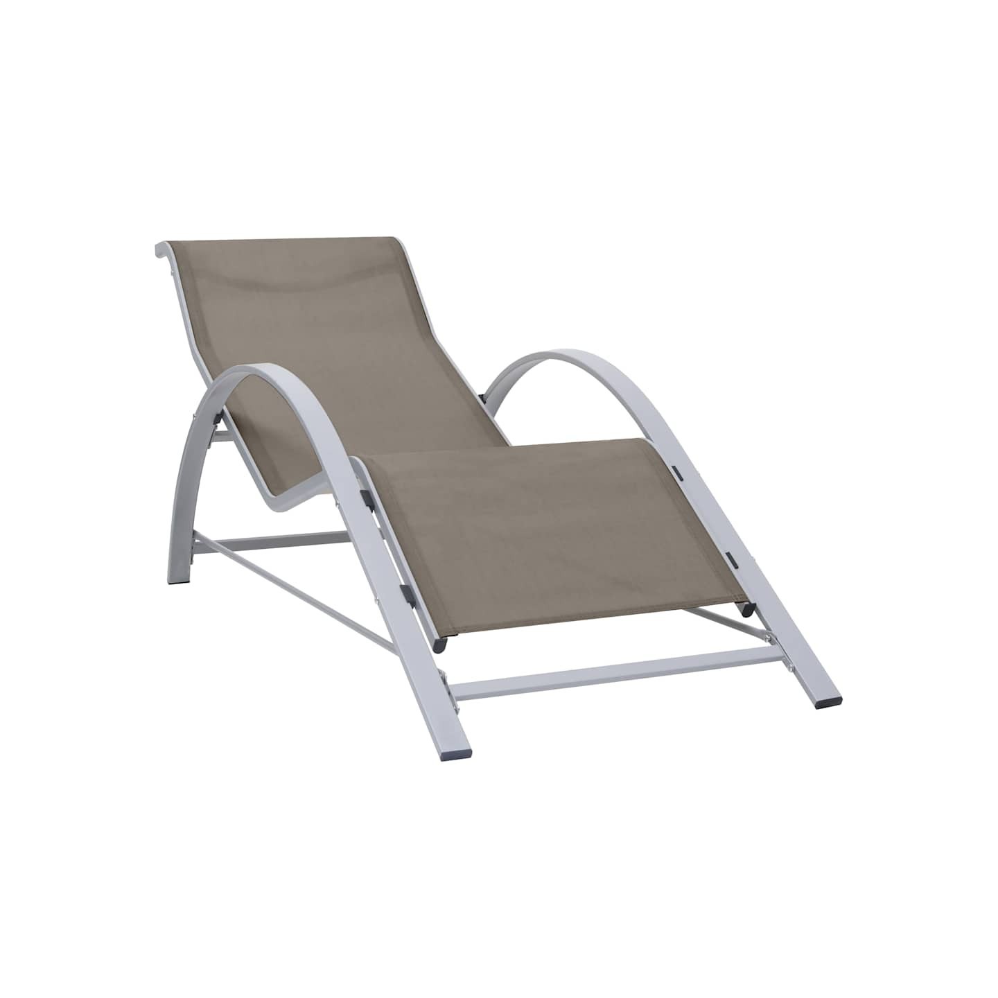 Chaise longue textilène et aluminium taupe