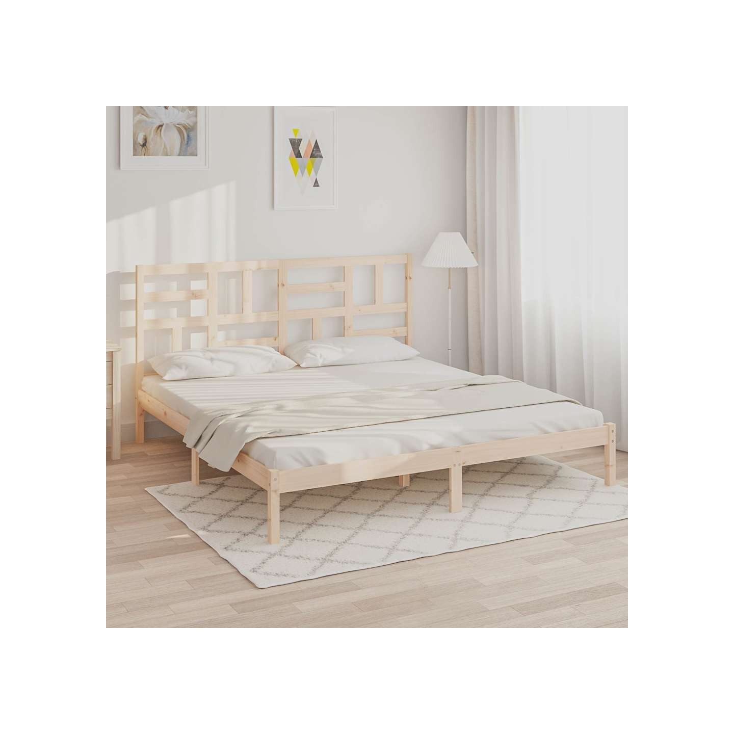 Cadre de lit sans matelas bois massif 180x200 cm