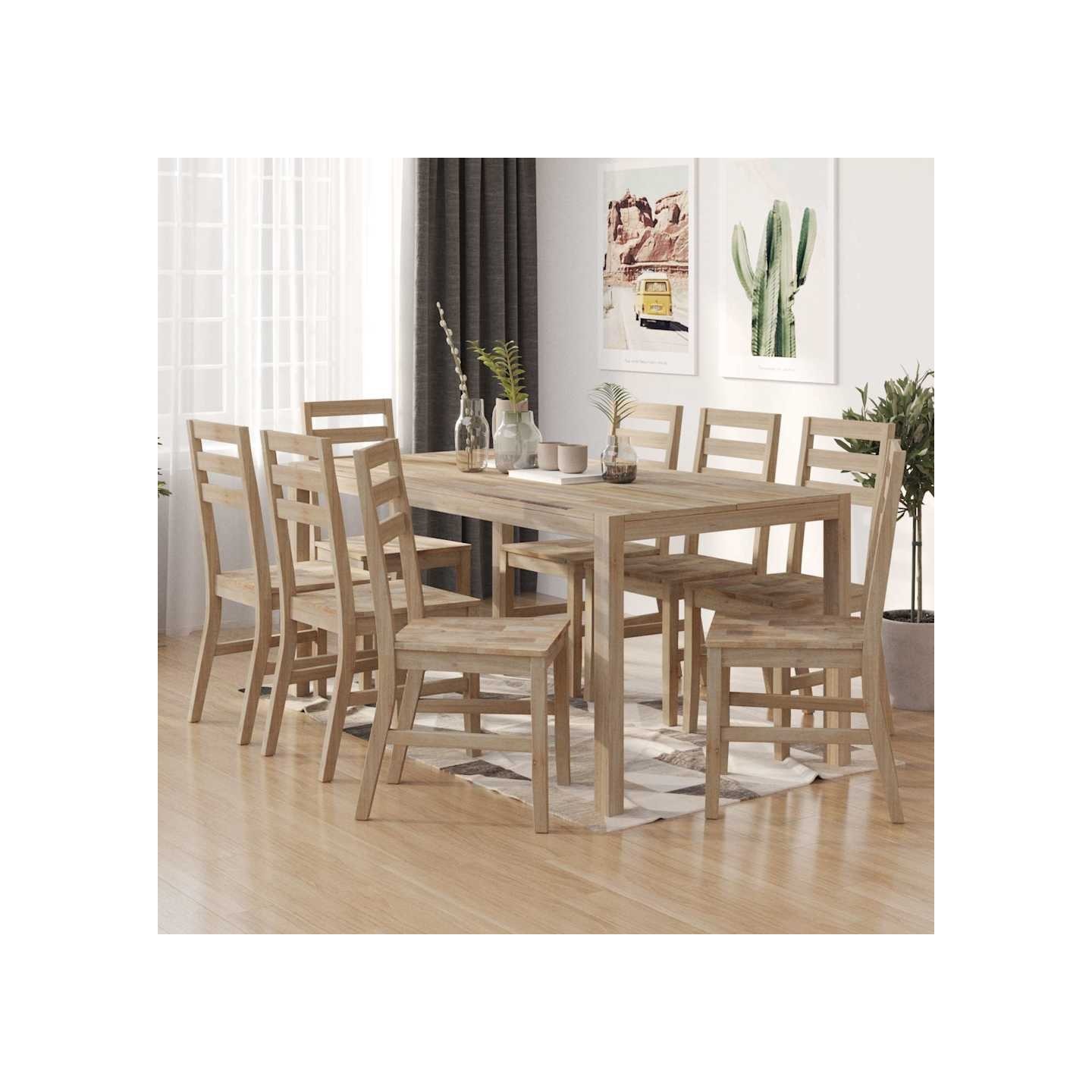 Chaises à manger lot de 8 Bois d'acacia massif