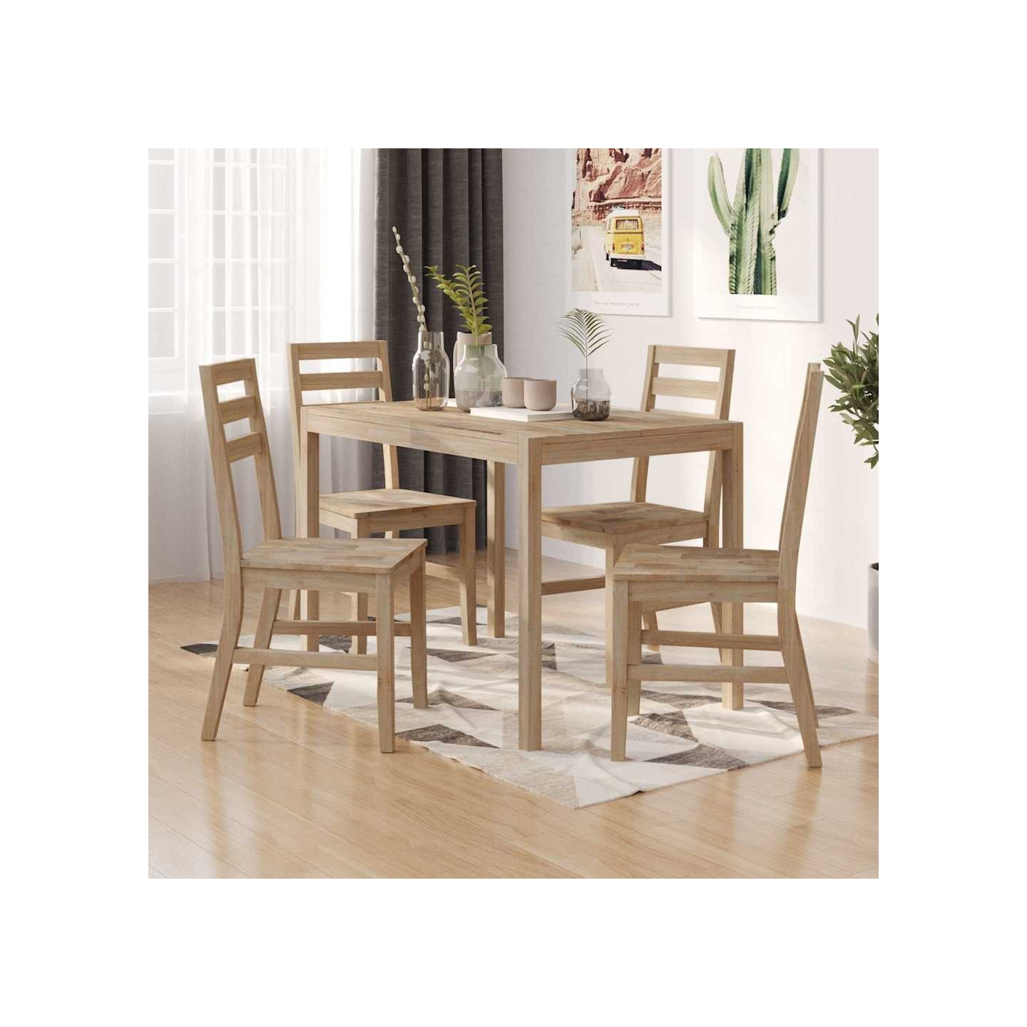 Ensemble de salle à manger 5 pcs Bois d'acacia solide