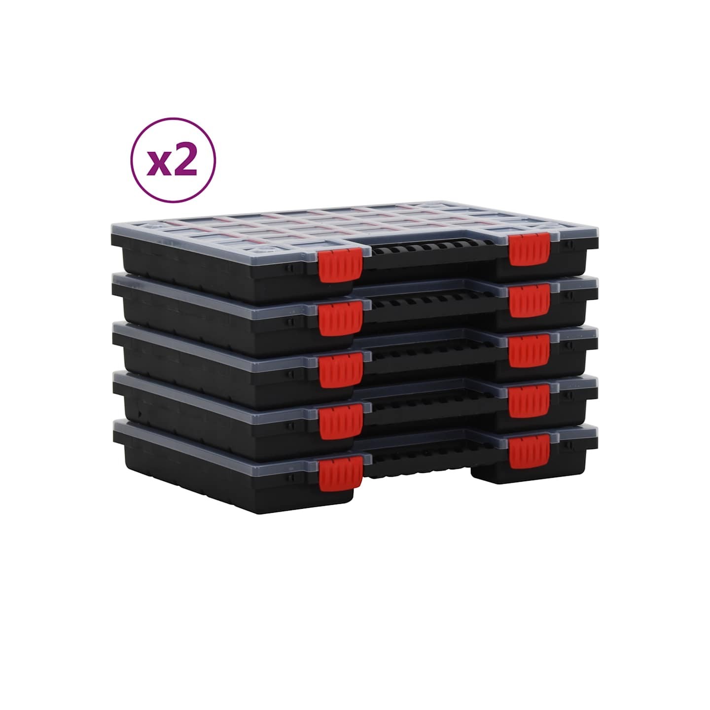 Boîtes d'assortiment 10 pcs 40x30x5 cm Polypropylène