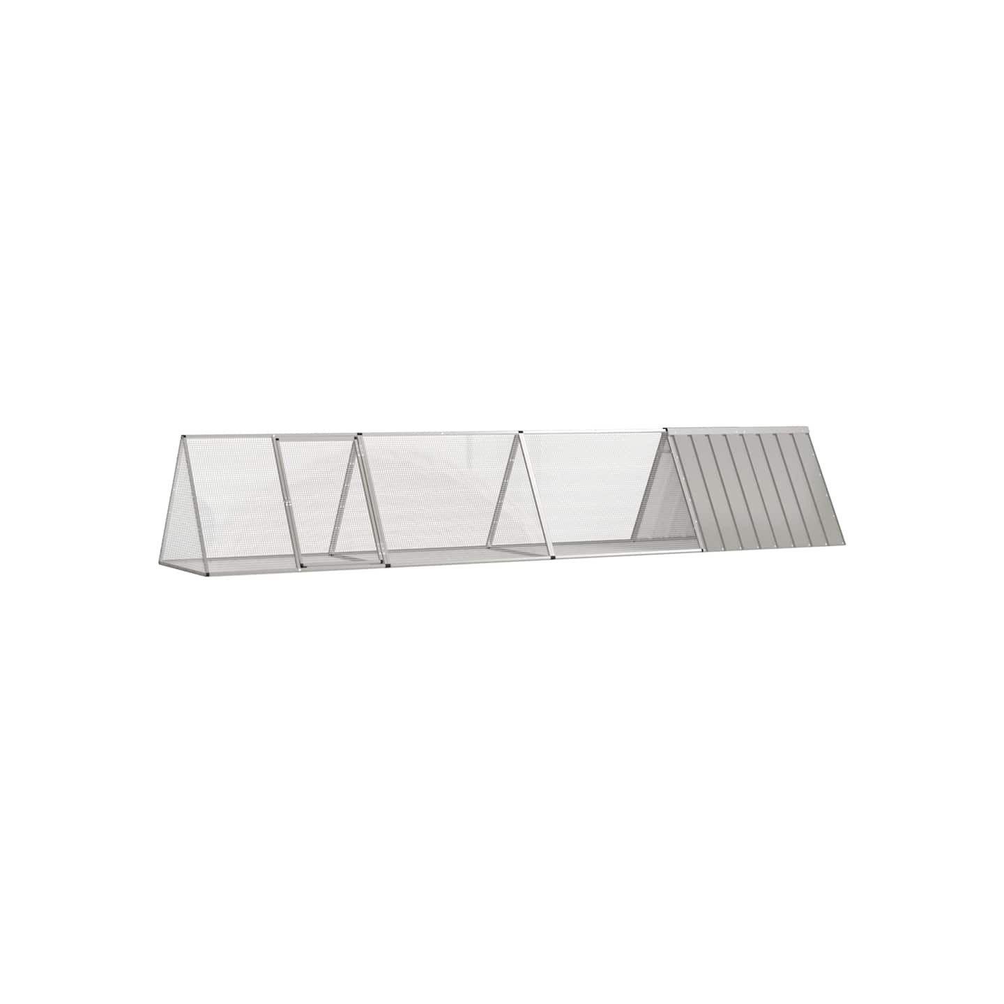 Cage pour lapin Gris 403,5x80,5x71 cm Acier galvanisé