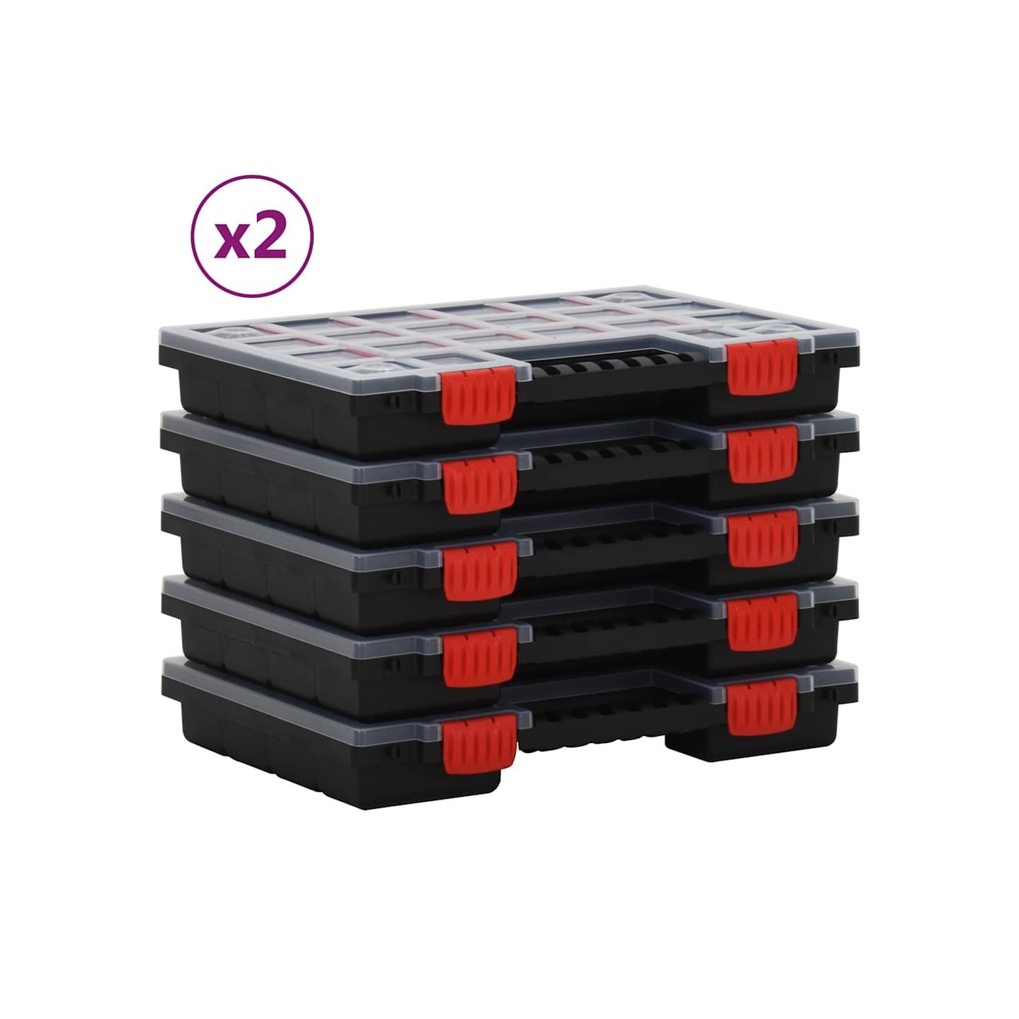 Boîtes d'assortiment 10 pcs 34,5x25x5 cm Polypropylène