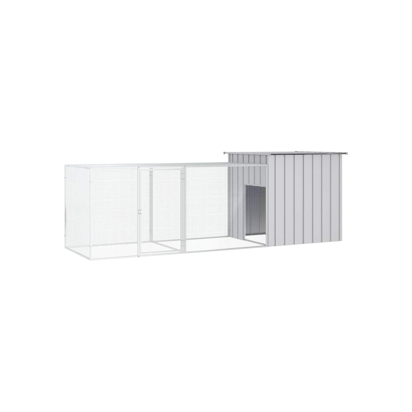 Cage pour poules Gris 300x91x100 cm Acier galvanisé