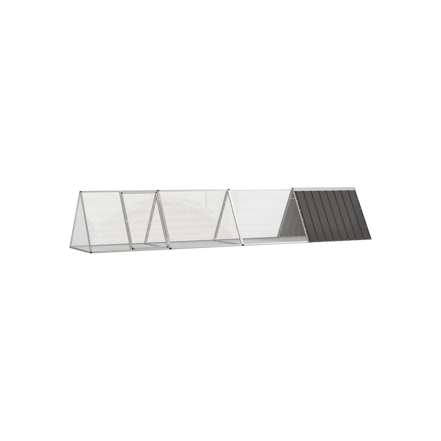 Clapier Anthracite 403,5x80,5x71 cm Acier galvanisé