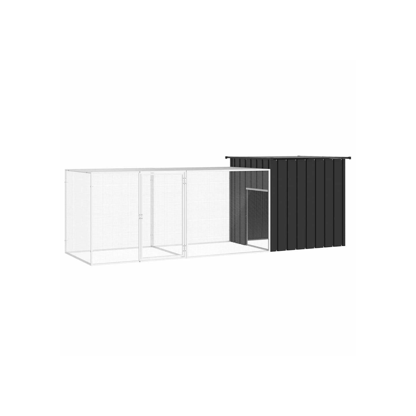 Poulailler Anthracite 300x91x100 cm Acier galvanisé