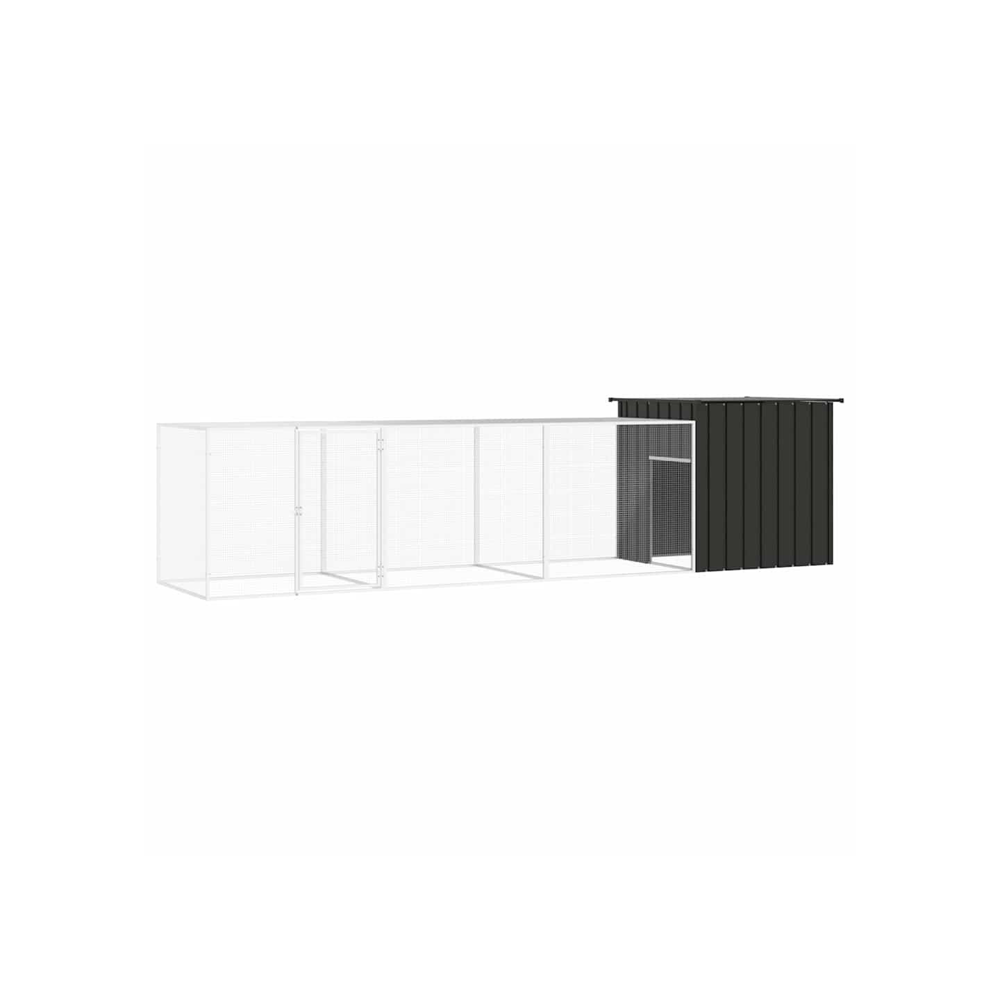 Poulailler Anthracite 400x91x100 cm Acier galvanisé