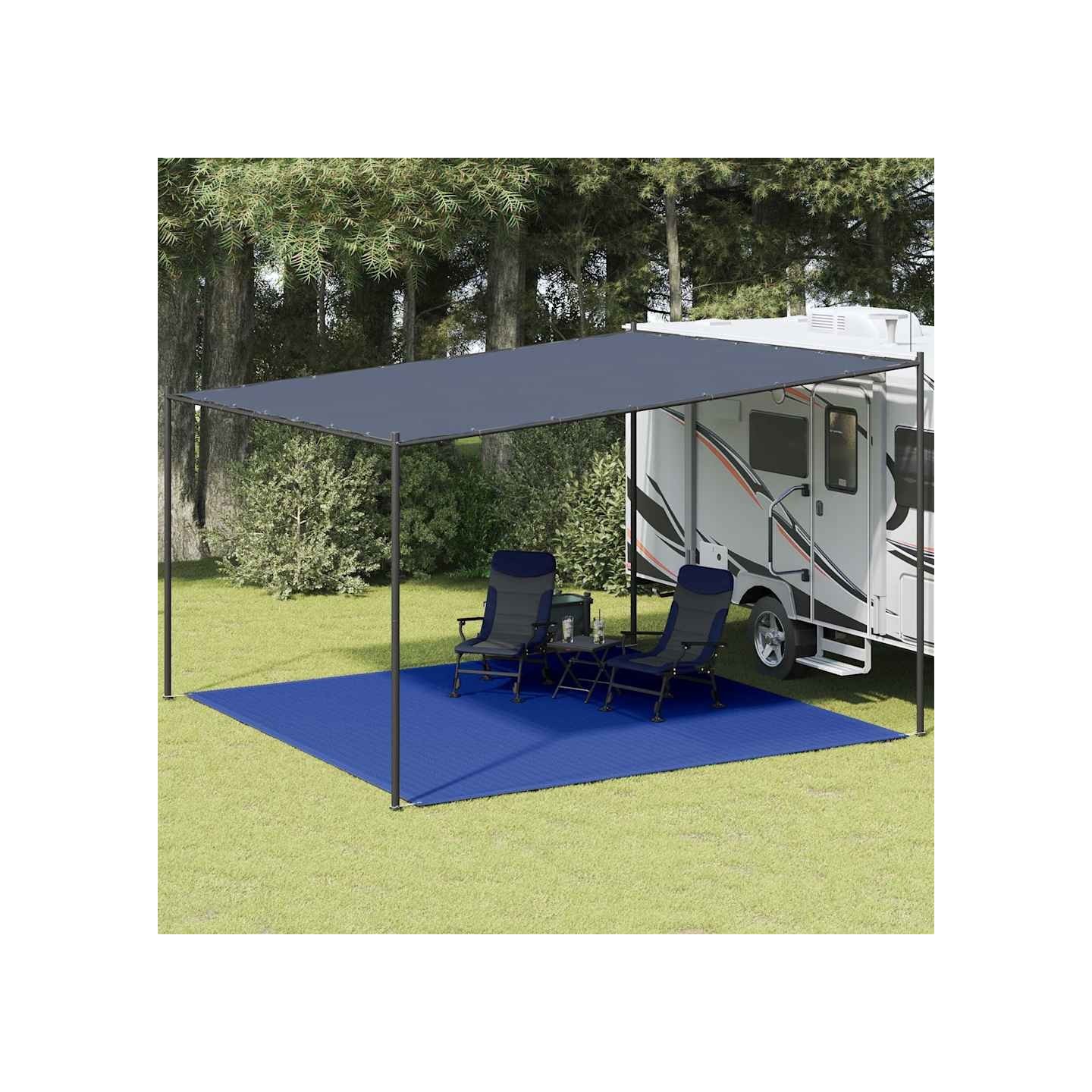 Tapis de tente 400x400 cm Bleu PEHD