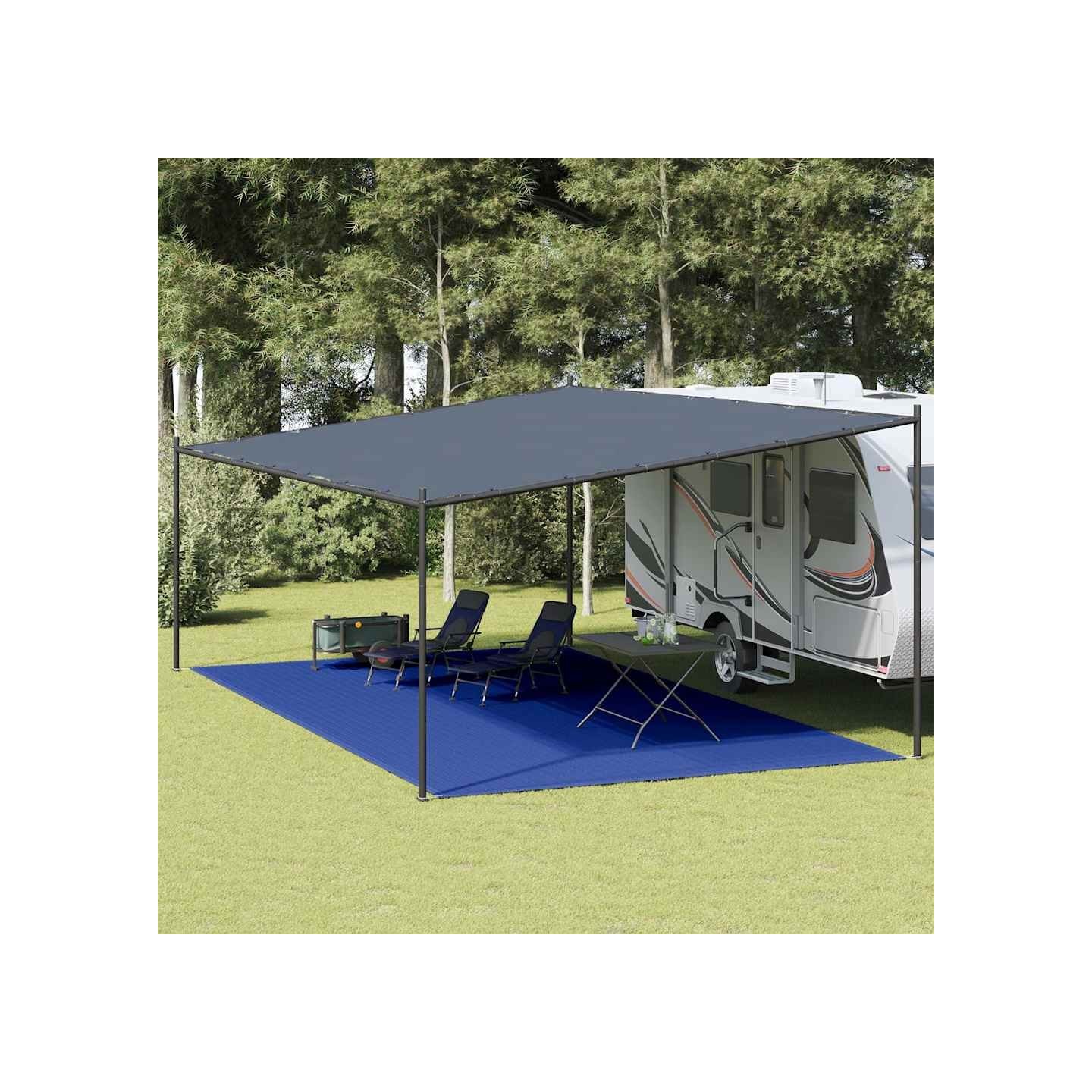 Tapis de tente 400x700 cm Bleu PEHD