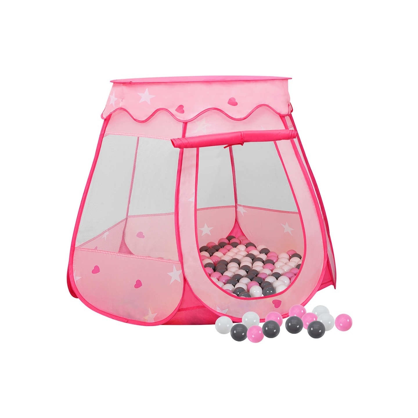 Tente de jeu pour enfants avec 250 balles Rose 102x102x82 cm