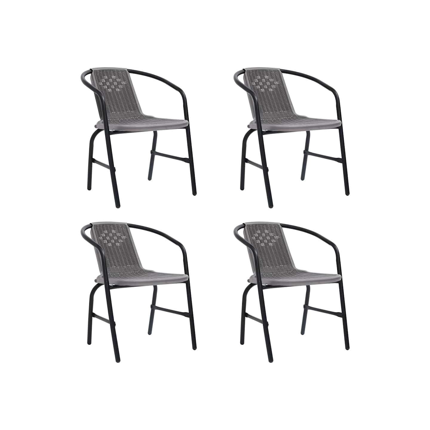 Chaises de jardin lot de 4 Rotin plastique et acier 110 kg
