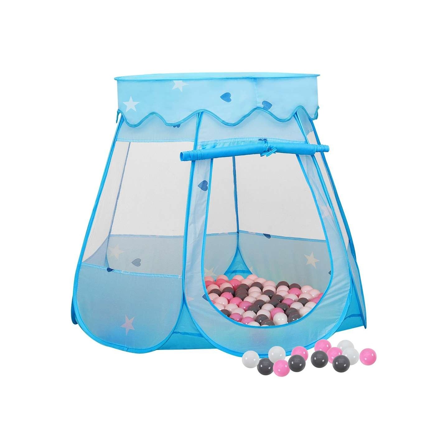 Tente de jeu pour enfants avec 250 balles Bleu 102x102x82 cm