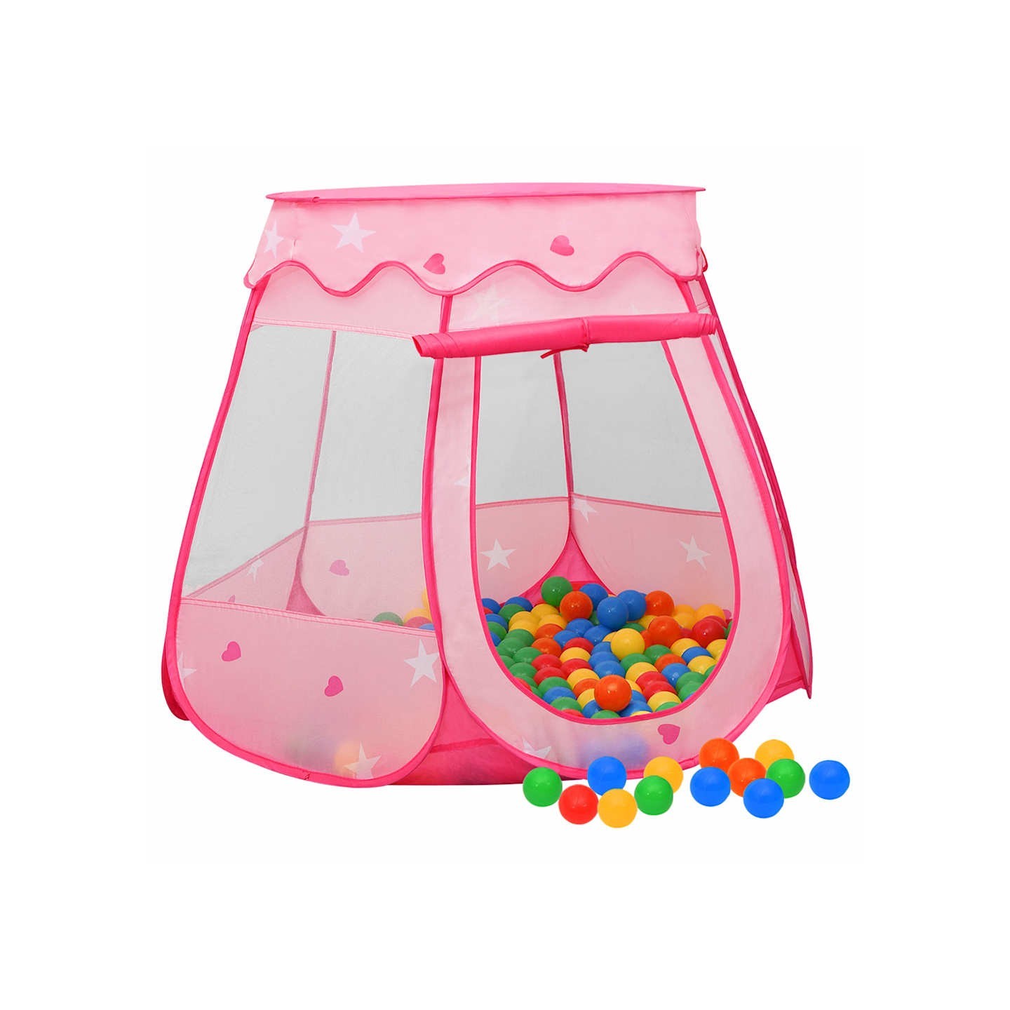 Tente de jeu pour enfants avec 250 balles Rose 102x102x82 cm