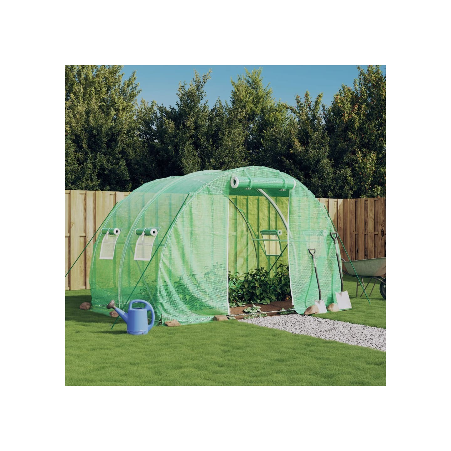 Serre avec cadre en acier vert 6 m² 3x2x2 m