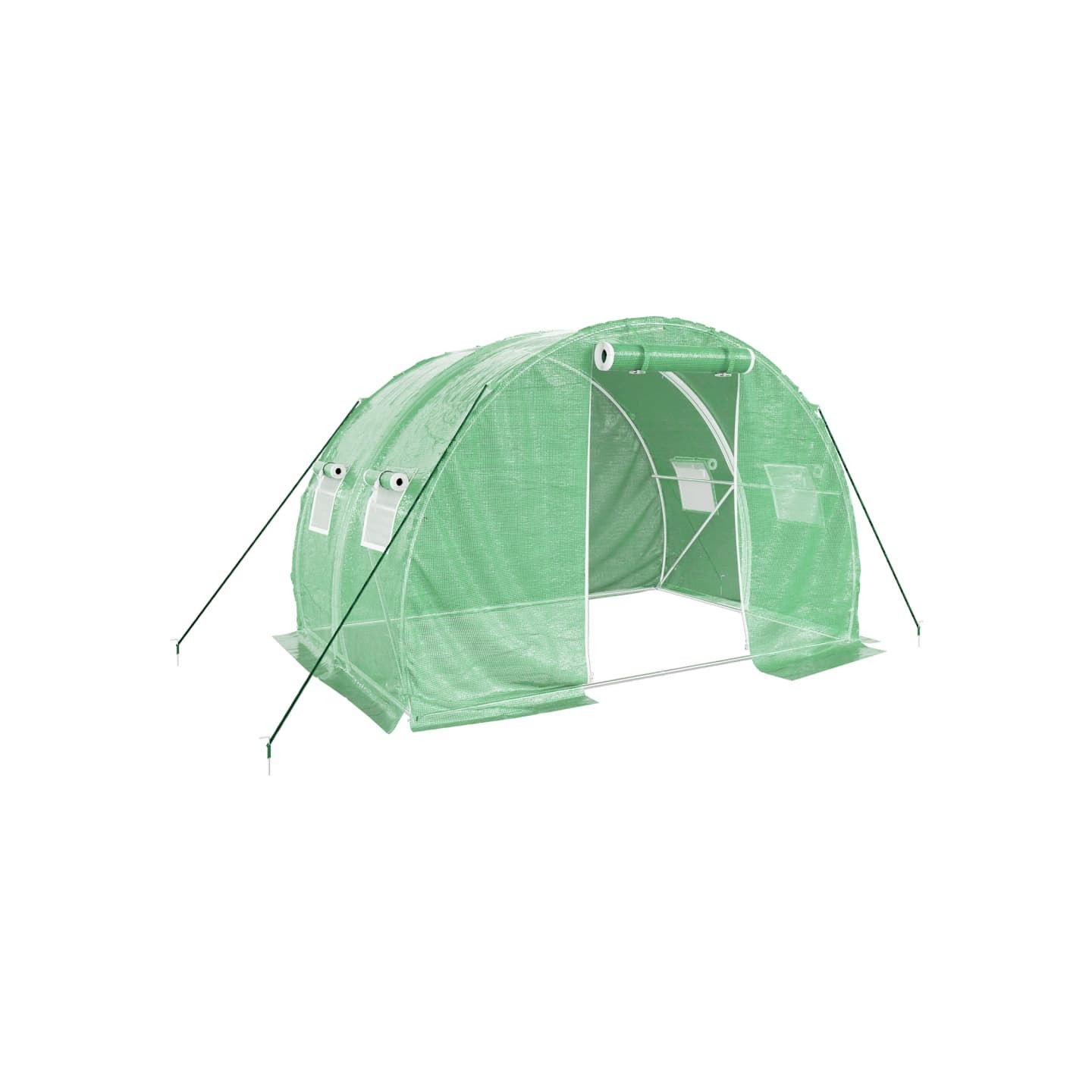 Serre avec cadre en acier vert 6 m² 3x2x2 m