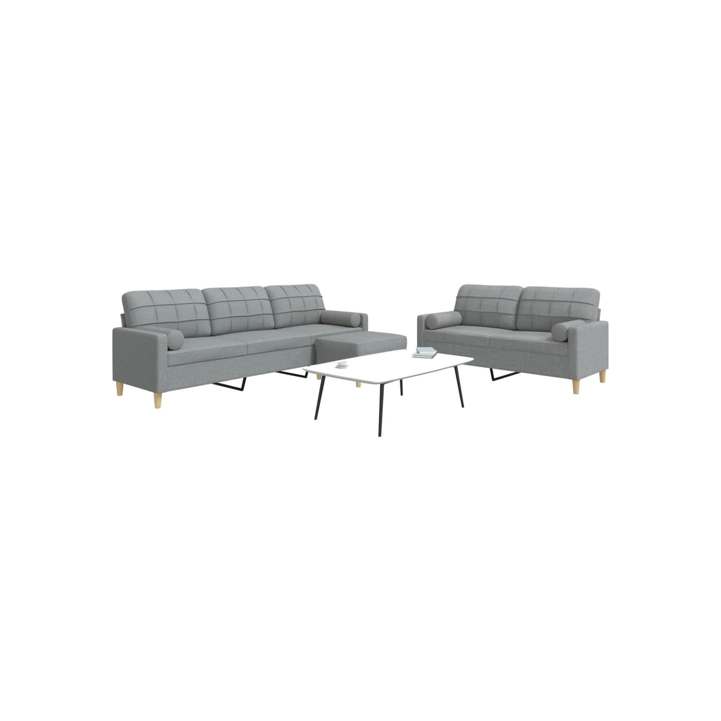 Ensemble de canapés 3 pcs repose-pied et coussins décoratifs