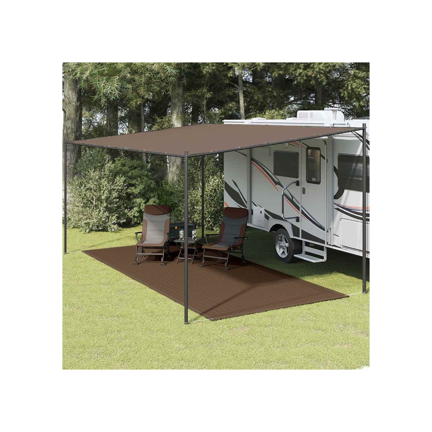 Tapis de tente 250x500 cm Marron