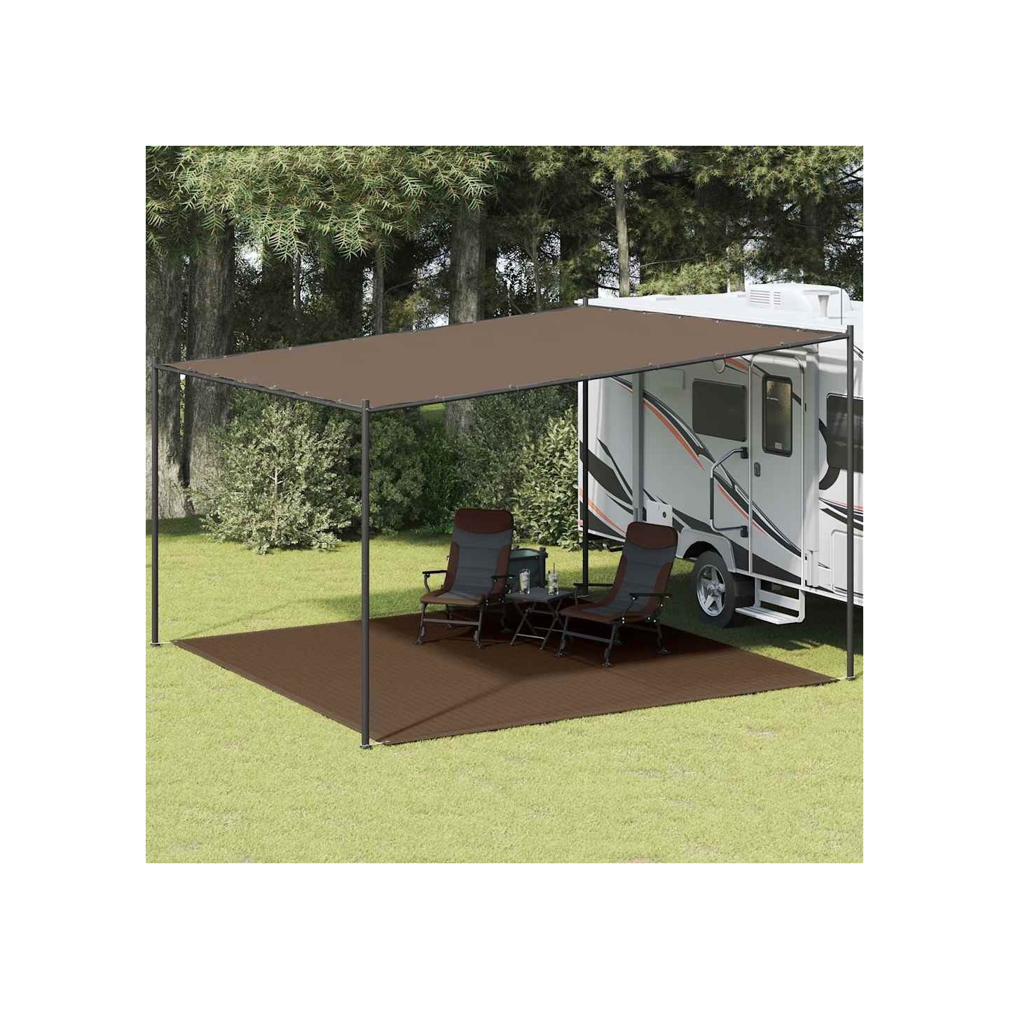 Tapis de tente 400x400 cm Marron