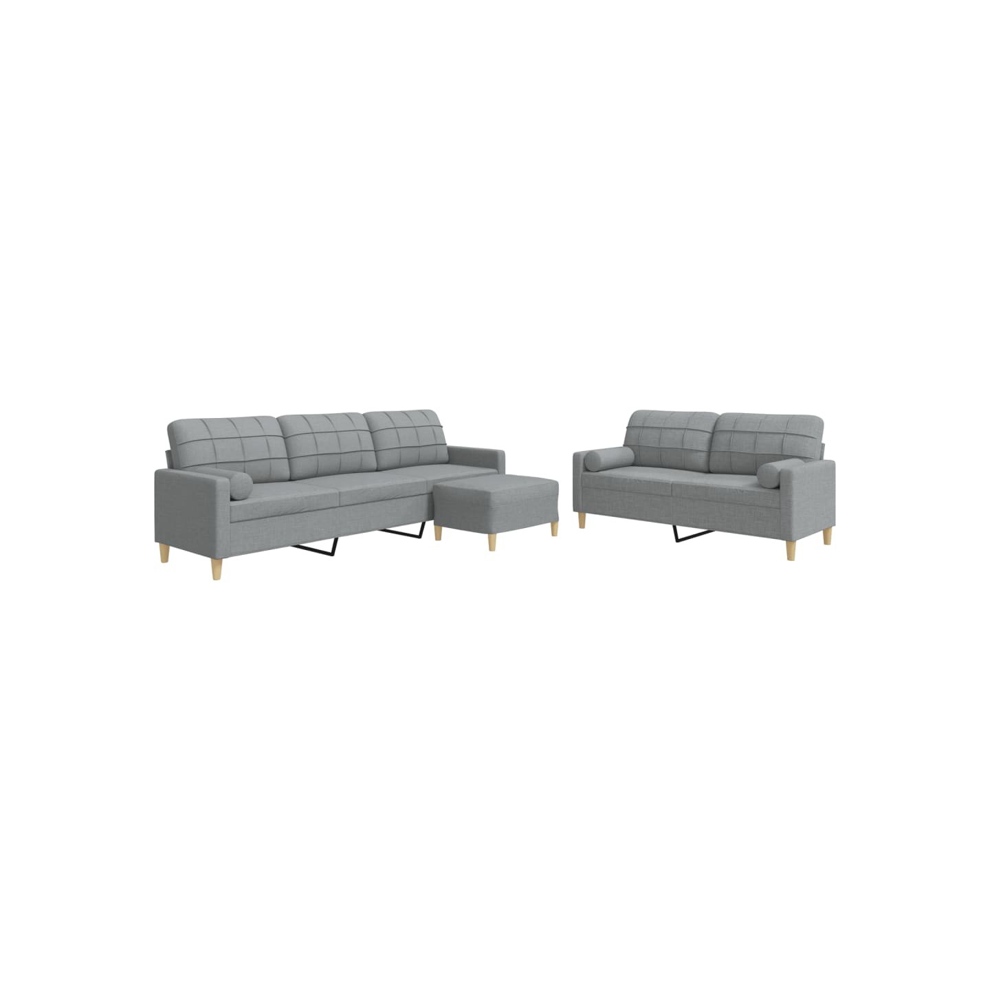 Ensemble de canapés 3 pcs repose-pied et coussins décoratifs