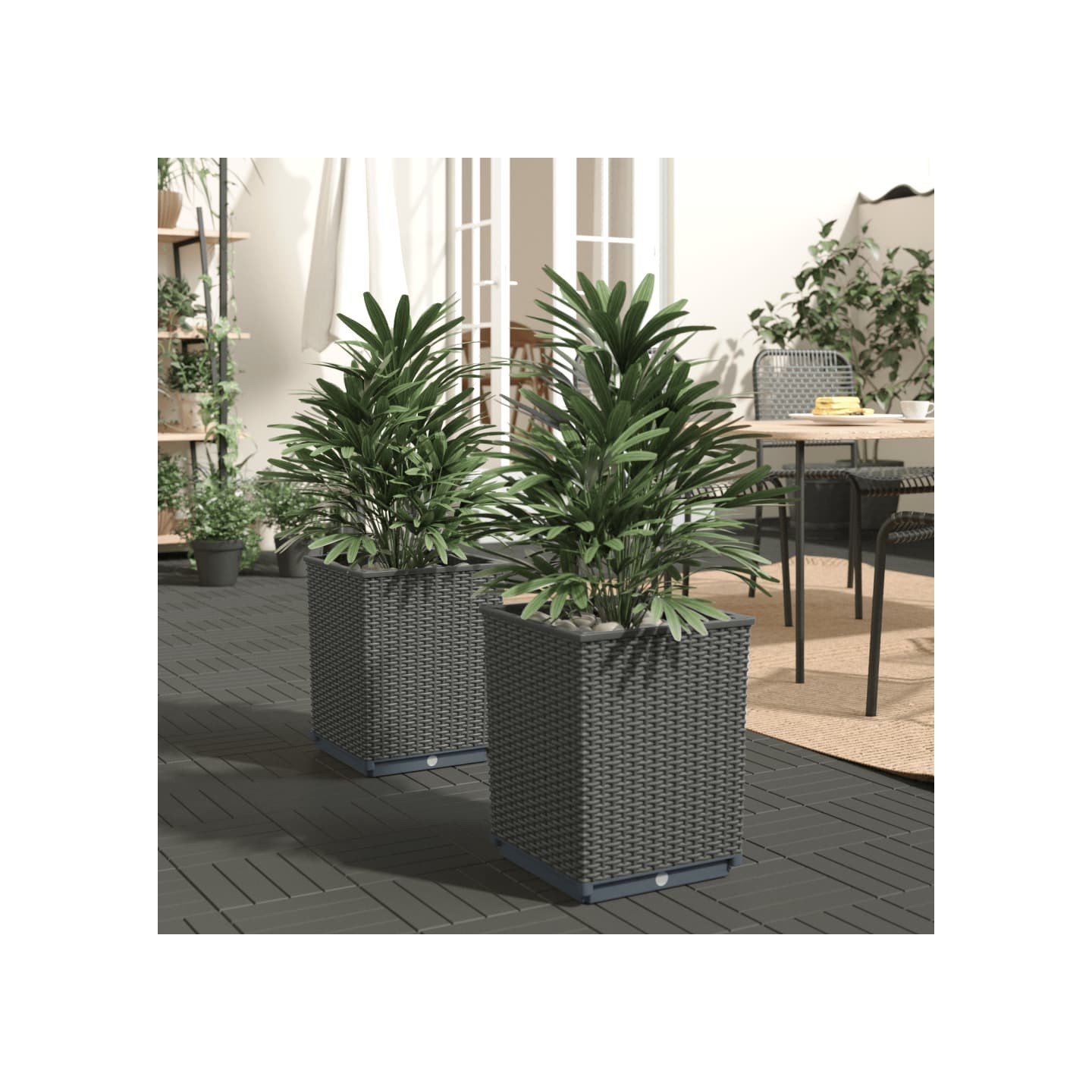 Jardinières 2 pcs noir 30x30x37 cm polypropylène