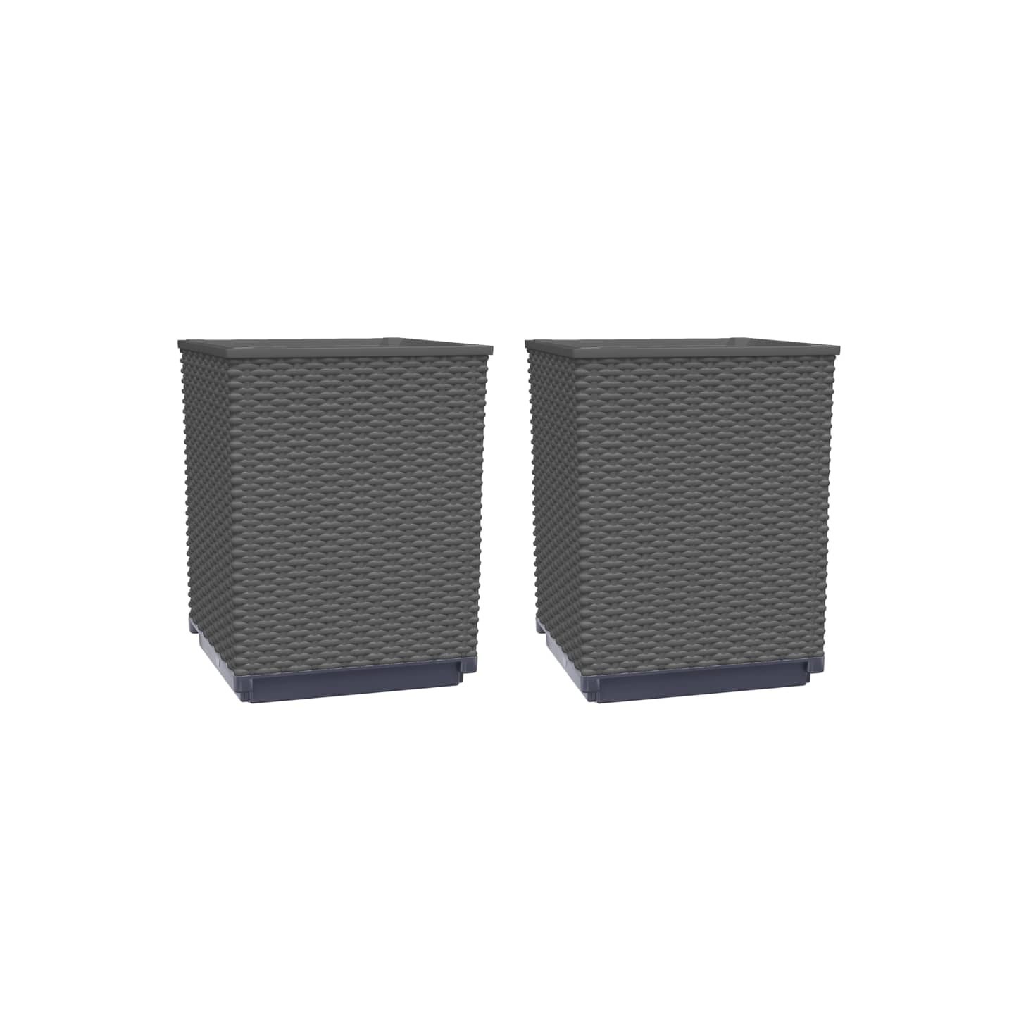 Jardinières 2 pcs noir 30x30x37 cm polypropylène