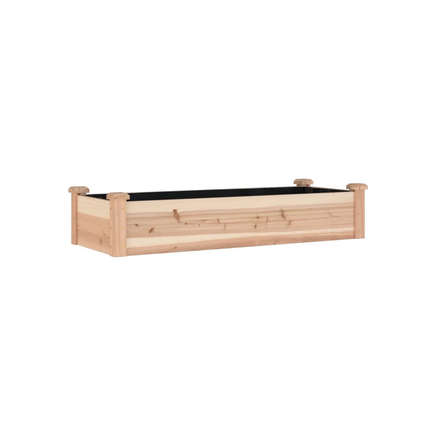 Lit surélevé de jardin doublure 120x45x25 cm bois massif sapin
