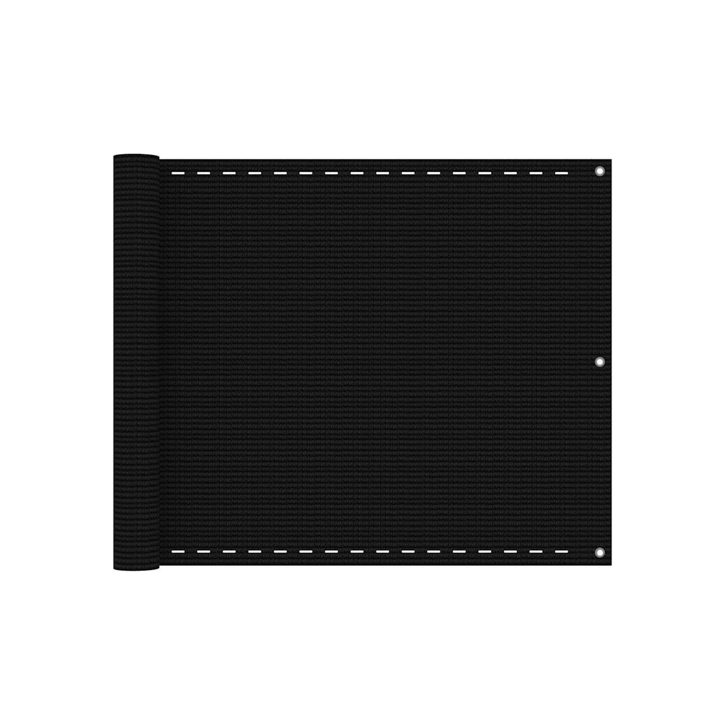 Écran de balcon Noir 75x300 cm PEHD